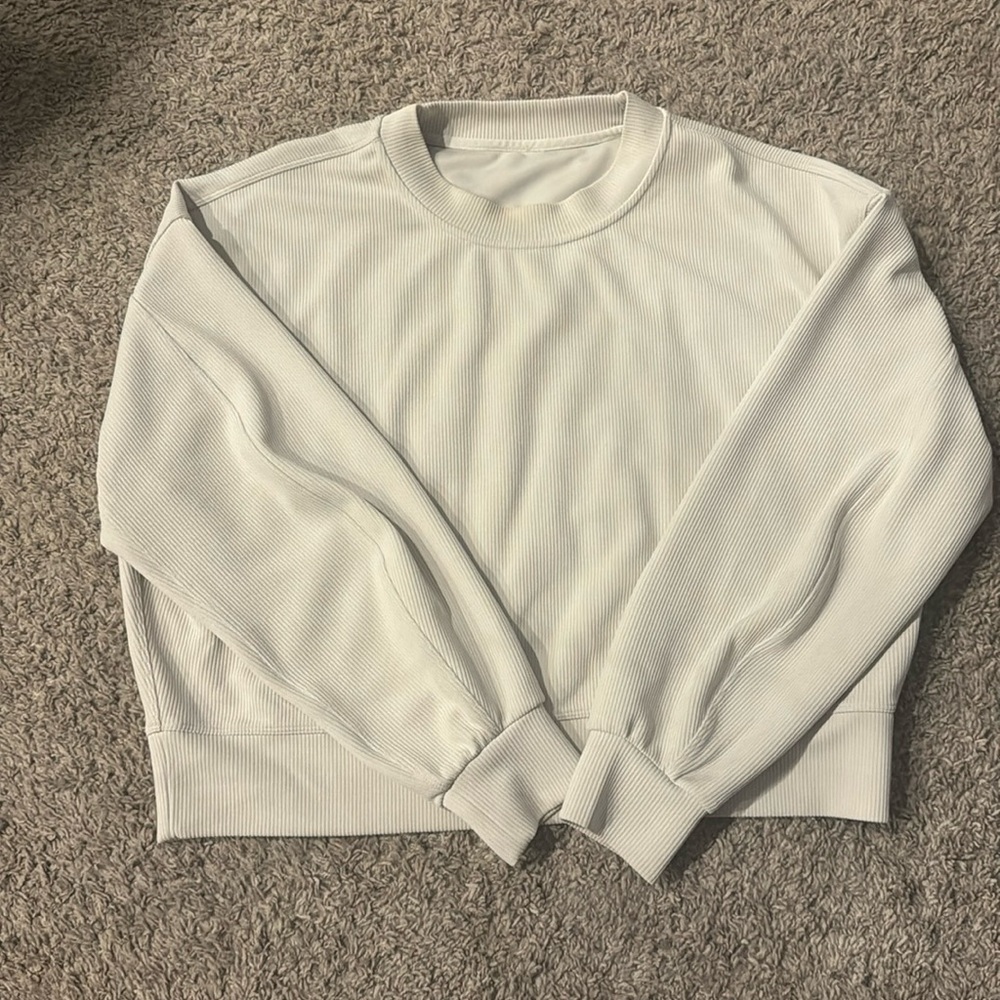 Lululemon Bone Ribbed Crew neck Sweatshirt